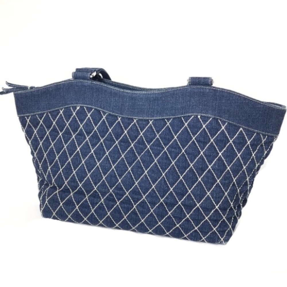 Vera Bradley Quilted Blue Denim Shoulder Bag - Picture 3 of 8